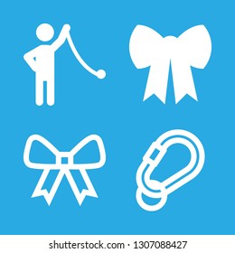 knot icons set with yo yo, carabiner and bow vector set