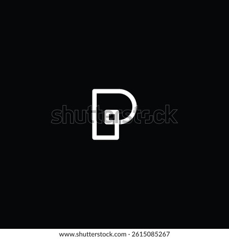 Knot Letter P Linear Logo with Black Background