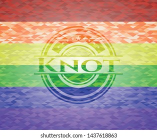 Knot lgbt colors emblem. Vector Illustration. Mosaic.