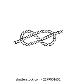 Knot, marine theme icon, vector illustration on white background.