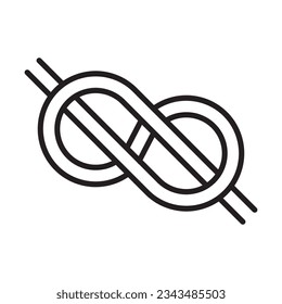 Knot, icono del tema marino, ilustración vectorial sobre fondo blanco. Icono de línea Infinity Knot. Diseño del logotipo del nudo de arrecifes o hercules. cuerda por cable, nudo marino o bucle. Ilustración vectorial. Vector de icono de pista.