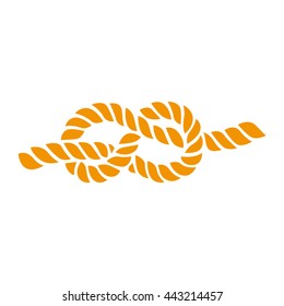 Knot, marine theme icon, vector illustration on white background.