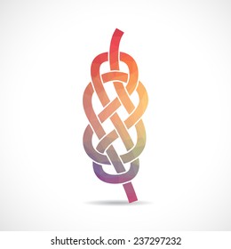 Knot on the rope symbol, polygonal illustration