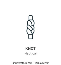Knot outline vector icon. Thin line black knot icon, flat vector simple element illustration from editable nautical concept isolated stroke on white background