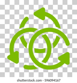 Knot Rotation icon. Vector illustration style is flat iconic symbol, eco green color, transparent background. Designed for web and software interfaces.