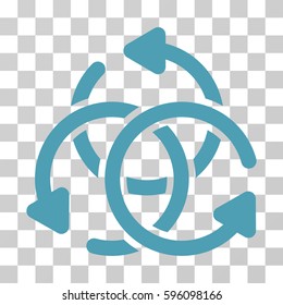 Knot Rotation icon. Vector illustration style is flat iconic symbol, cyan color, transparent background. Designed for web and software interfaces.
