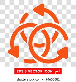 Knot Rotation round icon. Vector EPS illustration style is flat iconic symbol, orange color, transparent background.