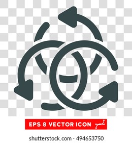 Knot Rotation round icon. Vector EPS illustration style is flat iconic symbol, soft blue color, transparent background.
