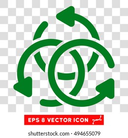 Knot Rotation round icon. Vector EPS illustration style is flat iconic symbol, green color, transparent background.