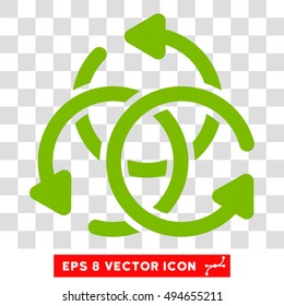 Knot Rotation round icon. Vector EPS illustration style is flat iconic symbol, eco green color, transparent background.