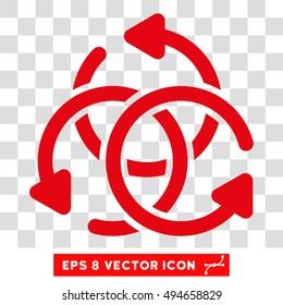Knot Rotation round icon. Vector EPS illustration style is flat iconic symbol, intensive red color, transparent background.