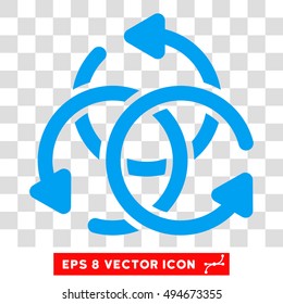 Knot Rotation round icon. Vector EPS illustration style is flat iconic symbol, blue color, transparent background.