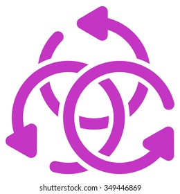 Knot Rotation vector icon. Style is flat symbol, violet color, rounded angles, white background.