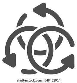 Knot Rotation vector icon. Style is flat symbol, gray color, rounded angles, white background.