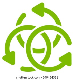 Knot Rotation vector icon. Style is flat symbol, eco green color, rounded angles, white background.