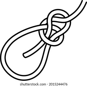 Knot for Sailors. Vector outline illustration.