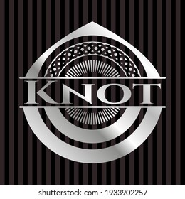 Knot silvery emblem or badge. Vector Illustration. Mosaic. 