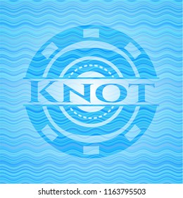 Knot sky blue water badge background.