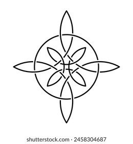 Knot star vector illustration. Celtic style interlaced pattern isolated vector. Nordic symbol. Minimalist tatto sketch.