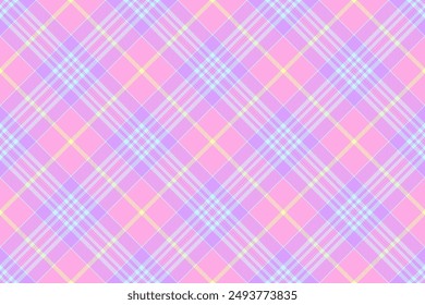 Knot vector check texture, twill tartan plaid seamless. Robe background textile fabric pattern in pink and violet colors palette.