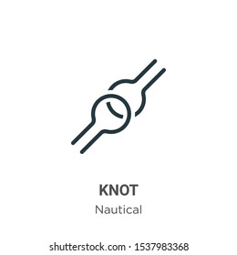 Knot vector icon on white background. Flat vector knot icon symbol sign from modern nautical collection for mobile concept and web apps design.