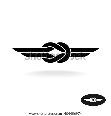 Knot with wings black silhouette title logo