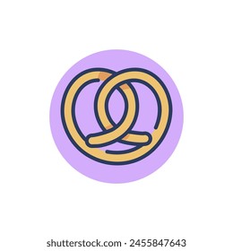 Knot-shaped biscuit line icon. Pretzel, dough, pastry outline sign. Sweet desserts and bakery concept. Vector illustration for web design and apps