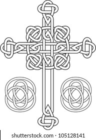 Knotted celtic cross stencil vector illustration for web