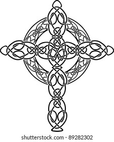 Knotted celtic cross stencil. vector illustration for web