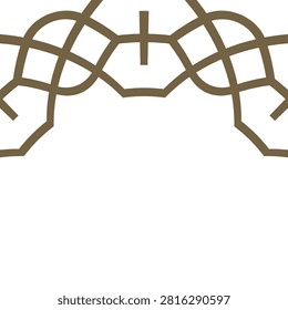 Knotted Octagon Chain Frame with Bottom Copy Space, Celtic Cross Knot Vector