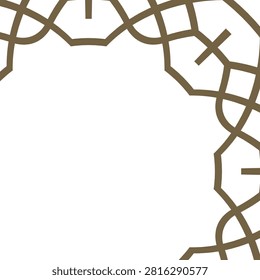 Knotted Octagon Chain Frame with Edge Copy Space, Celtic Cross Knot Vector