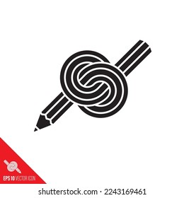 Icono vectorial aislado con lápiz apuntado. Los escritores bloquean el símbolo de color.