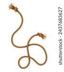 Knotted ropes with tassels and holes. Knot cord curve, rope sailor marine. Curtain tassels, realistic rope elements. Isolated marine twisted loops. Vector illlustration