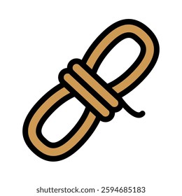 Knotted thick rope icon. Vector.