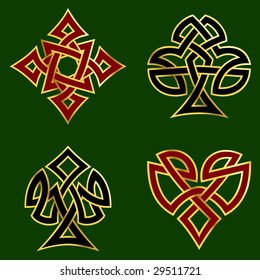 Knotwork card suits (vector); a JPG version is also available