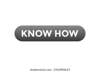 Know How Button. Speech Bubble, Banner Label Know How