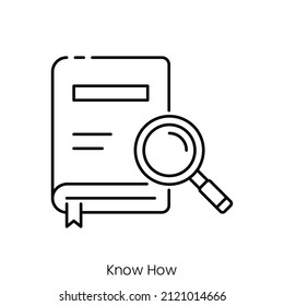 know how icon. Outline style icon design isolated on white background