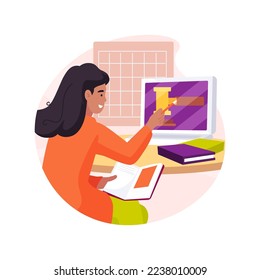 Know legal requirements isolated cartoon vector illustration. State legal requirements, notify school, parent researches official website, homeschooling preparation, education vector cartoon.