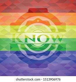 Know lgbt colors emblem. Vector Illustration. Mosaic.