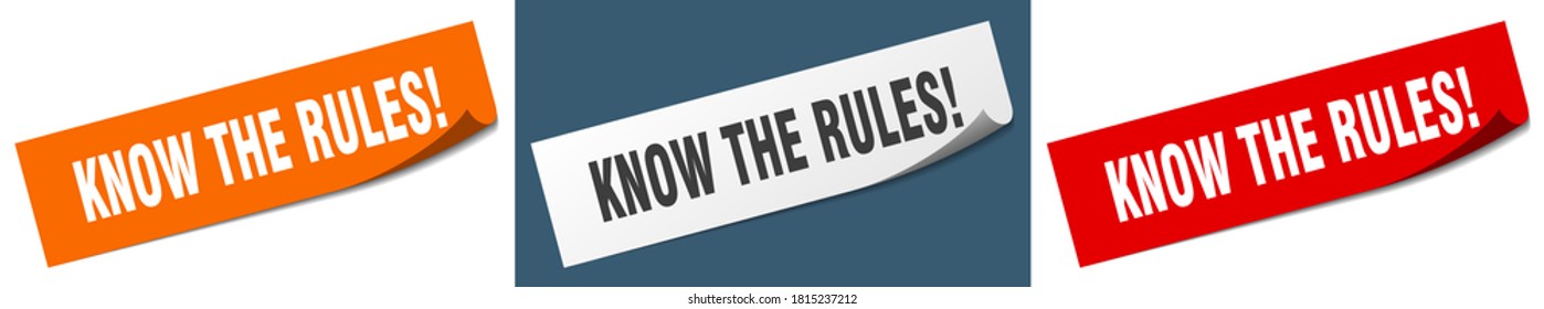 know the rules paper peeler sign set. know the rules sticker