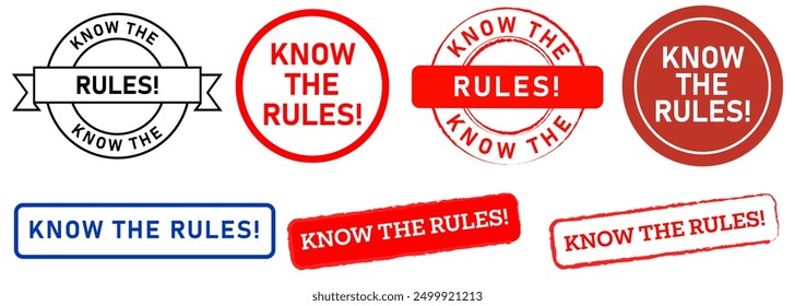 know the rules stamp collection icon procedures terms reminder rule information design template