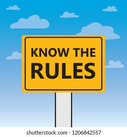 know the rules written on a billboard- vector illustration