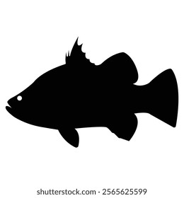 know snapper fish black icon white background line vector