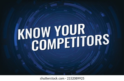 Know your competitors concept vector illustration with blue lines modern futuristic style for landing page template ui web mobile app poster banner flyer background gift card coupon label wallpaper