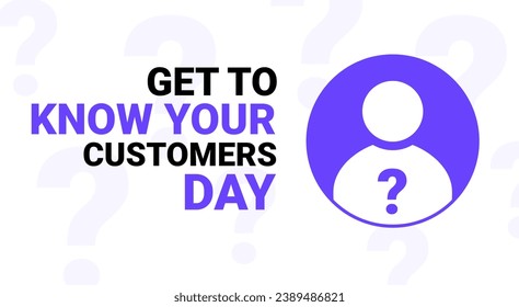 Know your customer day design business background. Know customer people banner concept template