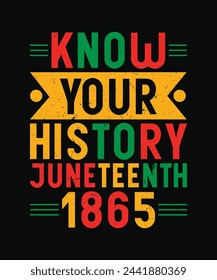 know your history juneteenth 1865 t shirt design, juneteenth t shirt design