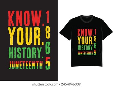 know your history juneteenth 1865 t-shirt design typography