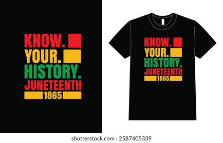 Know Your History - Juneteenth 1865 Bold Typography Design