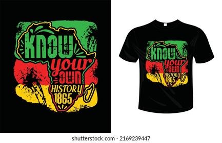 Know Your Own History 1865 T shirt design typography lettering merchandise design