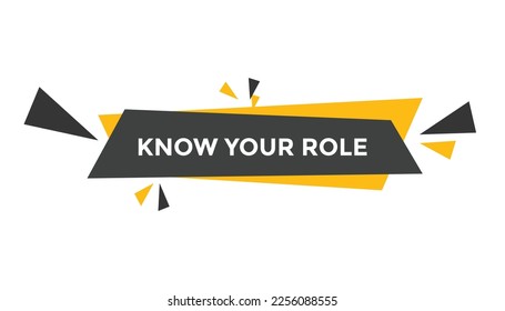 Know your role button web banner templates. Vector Illustration
